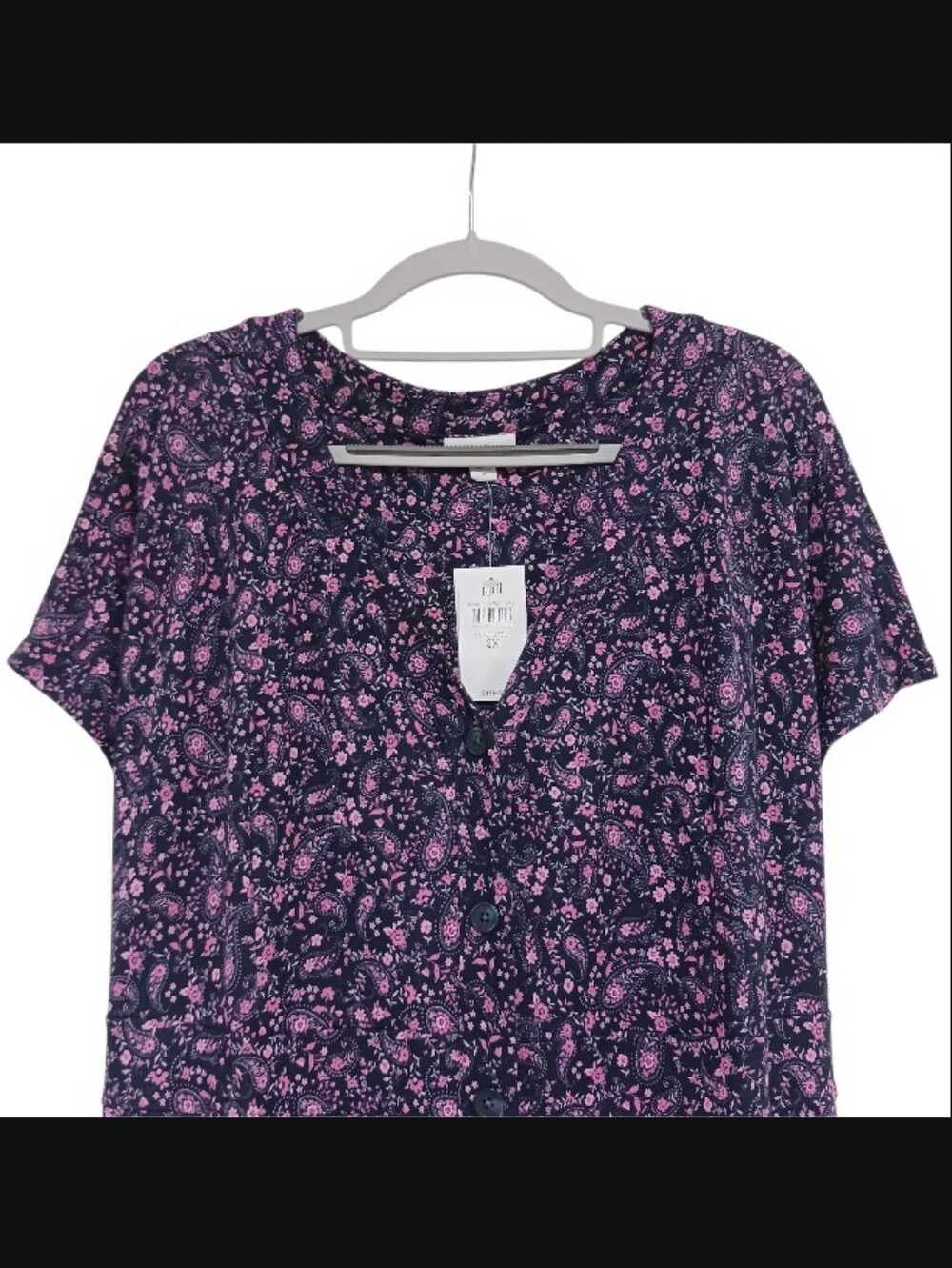 J. Jill Rayon Blend Floral Paisley Jersey Knit Midi Dress - Picture 3 of 8